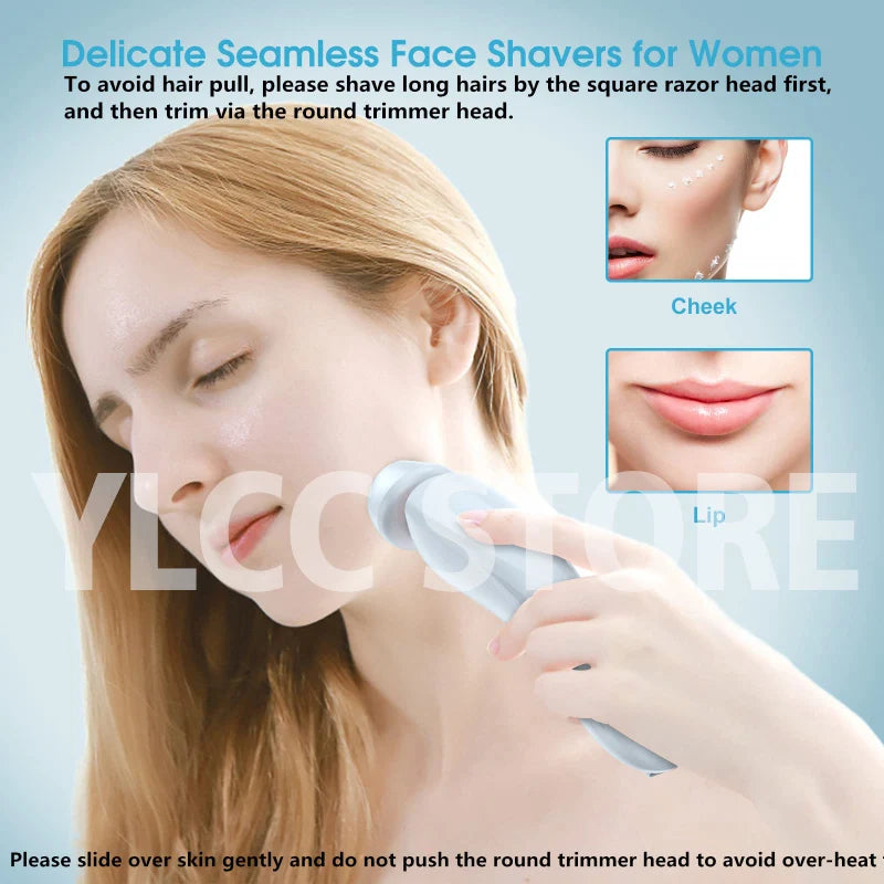Face Shavers Hair Removal for Underarms Legs Ladies Body Trimmer IPX7 Waterproof