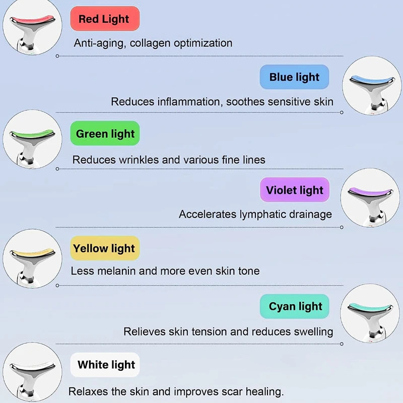 Aparelho EMS lifting facial pescoço fototerapia LED

