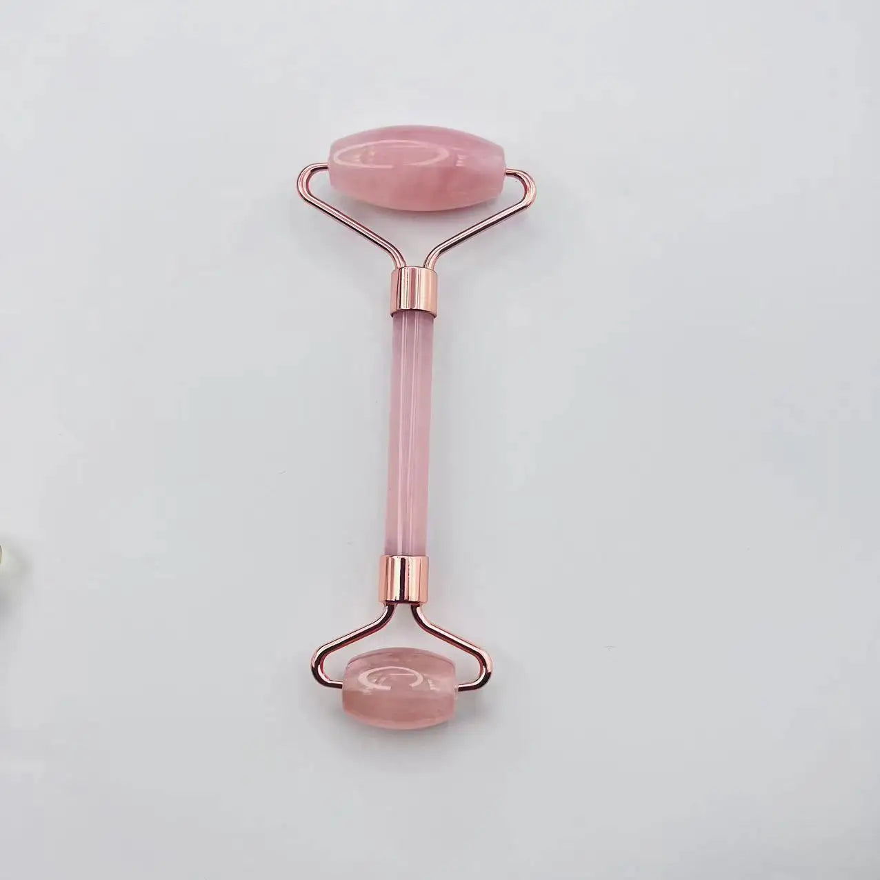 Rose Quartz Powder Crystal Jade Roller Massage Spa Pink Face