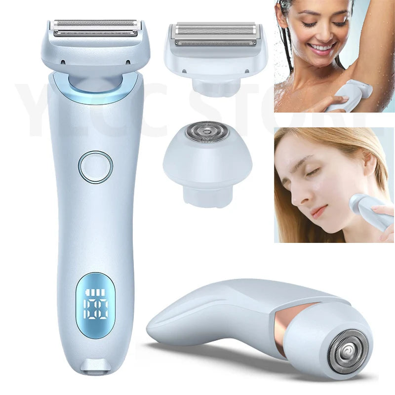 Face Shavers Hair Removal for Underarms Legs Ladies Body Trimmer IPX7 Waterproof